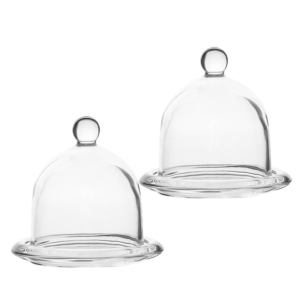 2 Stück Mini-Glas-Kuchenstände – Plastic Dome Clear Bewertung und Preis