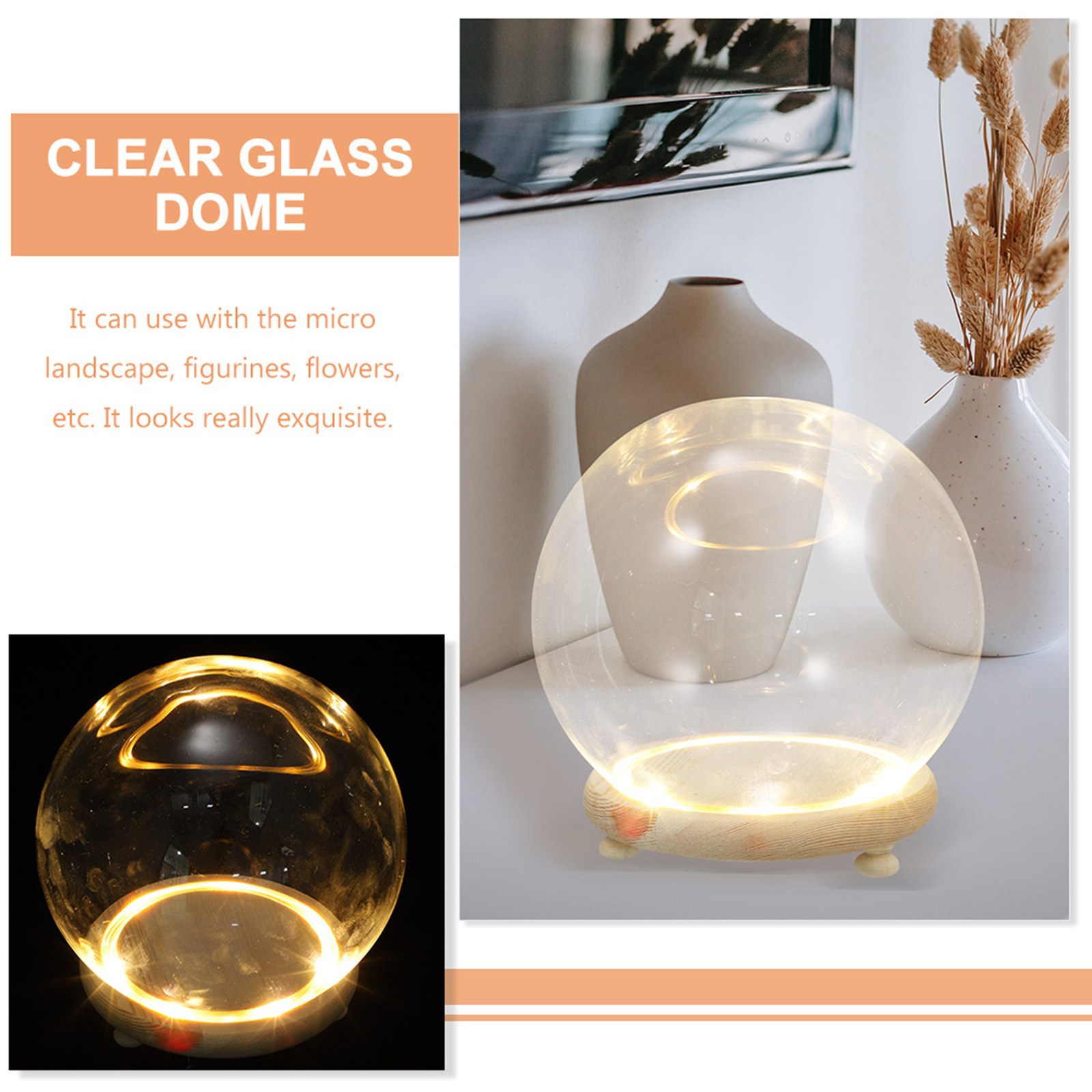 Glasvitrine mit Holzsockel für – Plastic Dome Clear Bewertung und Preis